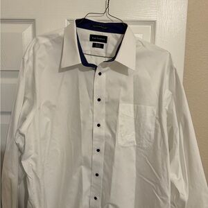 Paul Fredrick White and Blue Dress Shirt